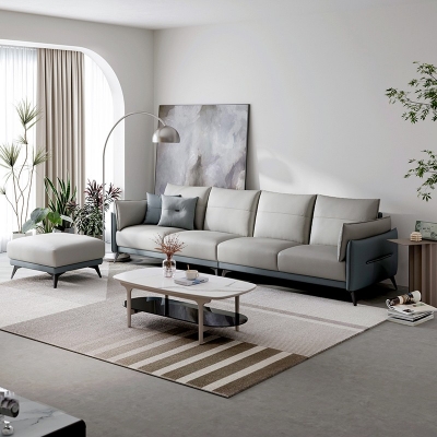 Living Room Leather 4 Seat Sofa