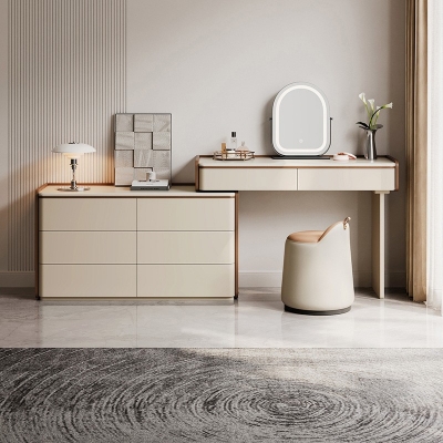 Vanity with Six-Drawer Dresser