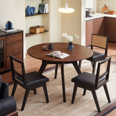 Spacious Round Design Wood Dining Table