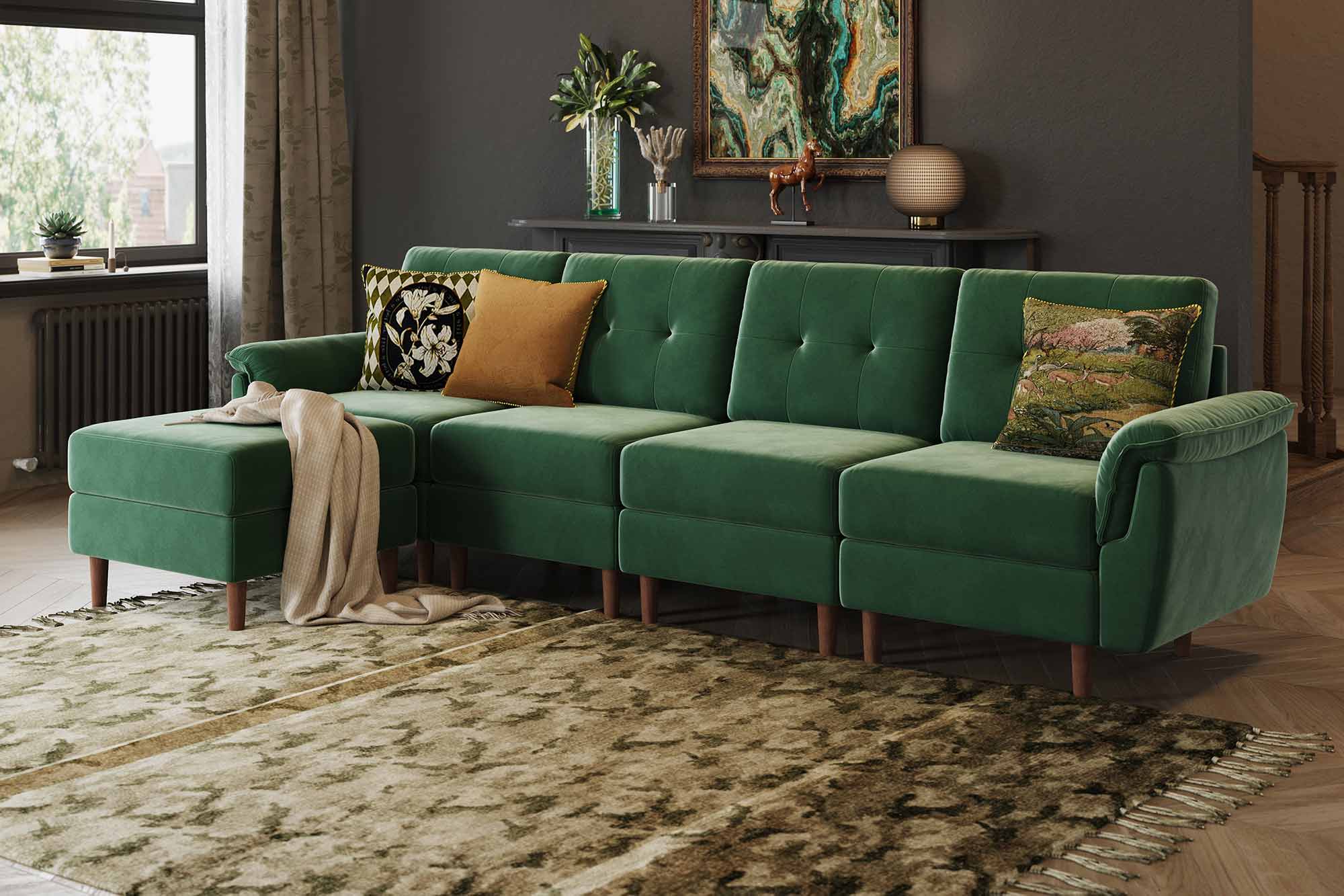 Новый американский стиль LINSY тканевый диван для украшения дома